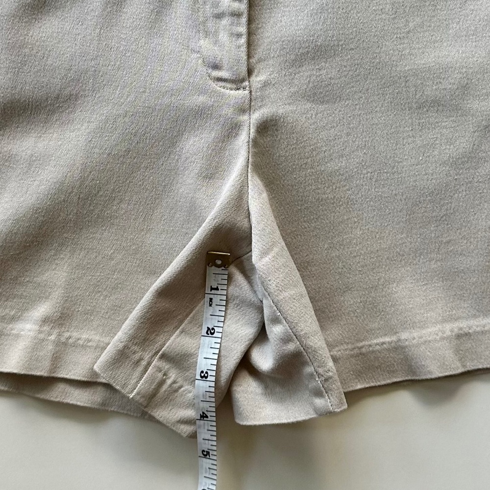 Vintage Tribella Petite Khaki Cotton Shorts - Picture 7 of 8